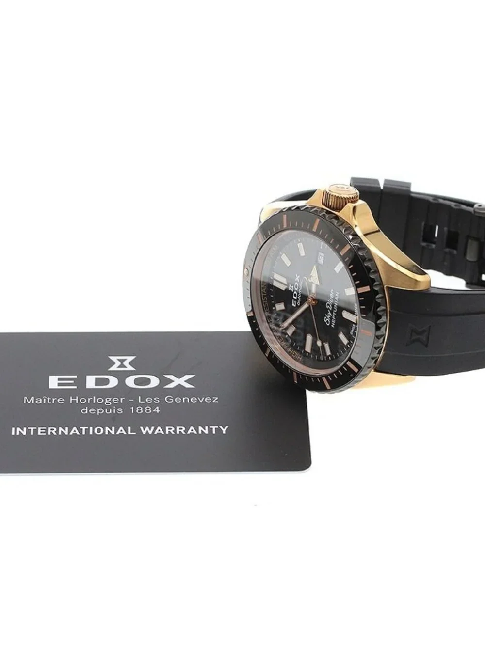 EDOX Skydiver Neptunian 80120-37RNNCA-NIR Date black Dial Automatic Men's_959966